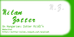 milan zotter business card